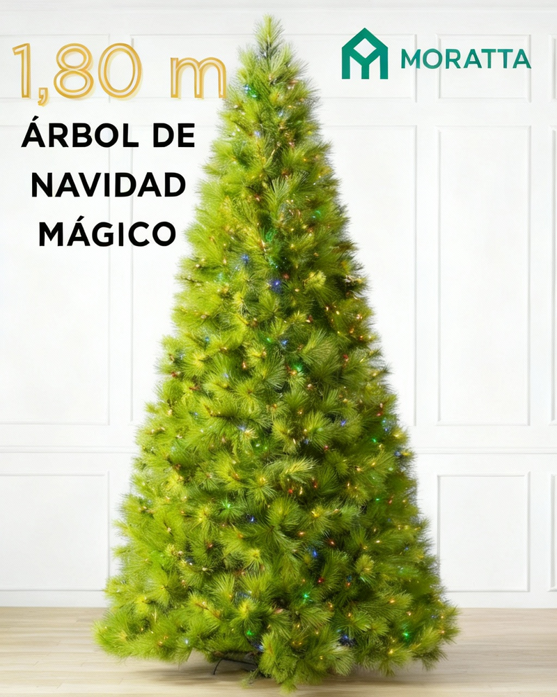 Árbol de Navidad MAGICA 1,80m con mando a distancia y micro LEDs de colores integrados + REGALO.